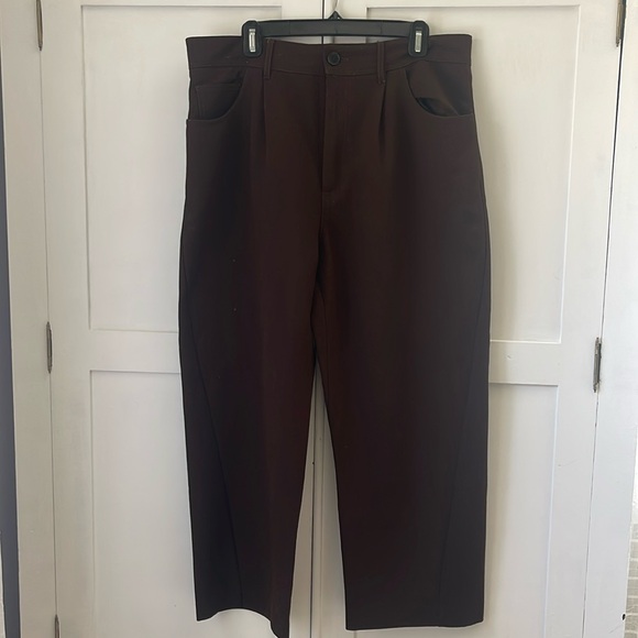 ZARA Chocolate Brown Work Pants - Picture 1 of 6
